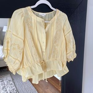 Yellow cropped blouse